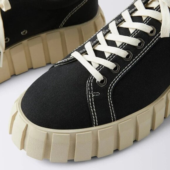 Eytys Odessa Canvas Sneakers Size 39 US 8.5 Womens Black $210 - Picture 15 of 15
